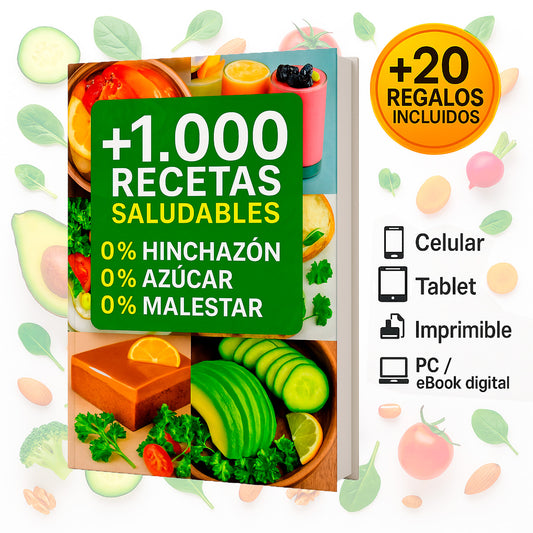 EL ARTE DE COMER BIEN +1000 Recetas SIN azúcar SIN Gluten + 20 🎁 REGALOS